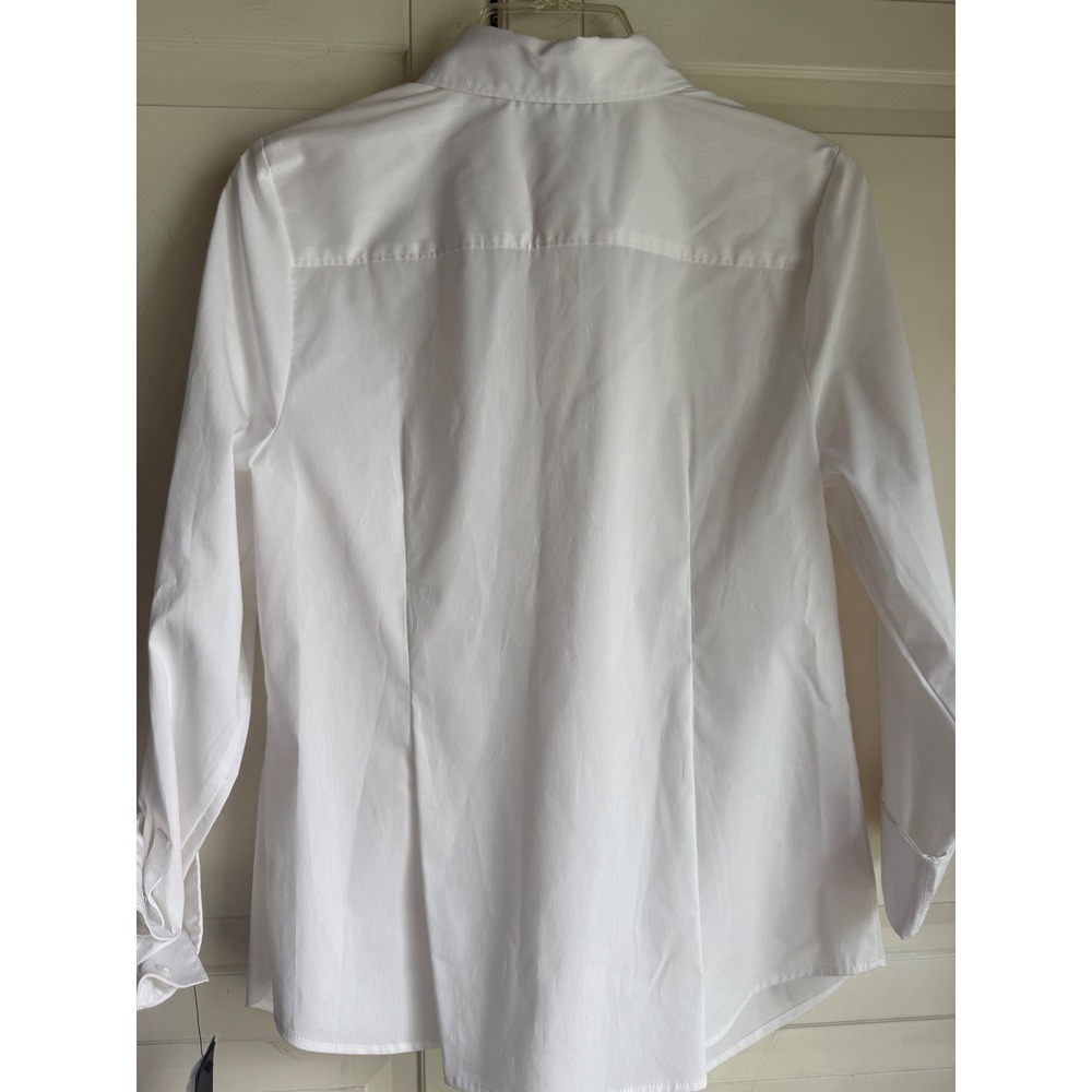 Apt 9 Essentials Womens White Wrinkle Resistant Button Down Shirt Size 10 NEW - Picture 3 of 8